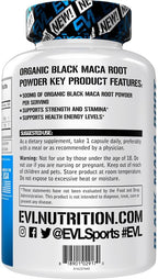 Evlution Nutrition Maca Negra Orgánica 500mg - 60 Cápsulas Vegetales