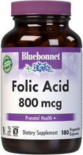Bluebonnet Nutrition Ácido Fólico 800 mcg - 180 Cápsulas Vegetales