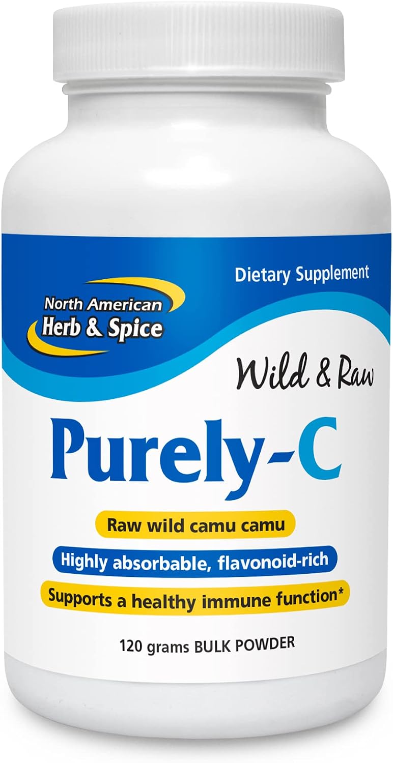 Purely-C de North American Herb & Spice - Vitamina C de alimentos integrales en polvo - 120 g