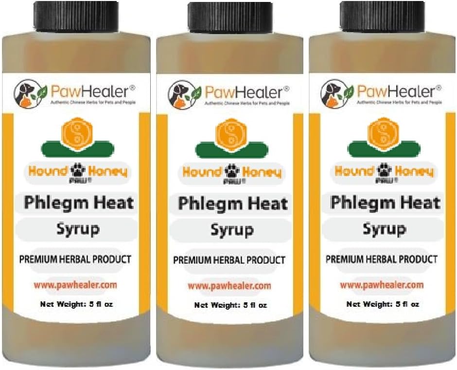 PawHealer Hound Honey: Phlegm Heat – Pack de 3 (15 fl oz) – Complemento herbario para perros