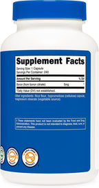 Nutricost Cápsulas de Boro 5mg, 240 Cápsulas Vegetarianas - Sin Gluten y No Transgénico