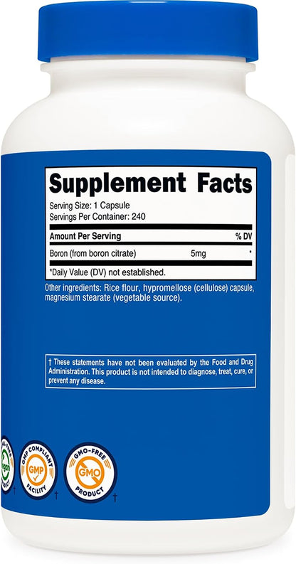 Nutricost Cápsulas de Boro 5mg, 240 Cápsulas Vegetarianas - Sin Gluten y No Transgénico – Image 5