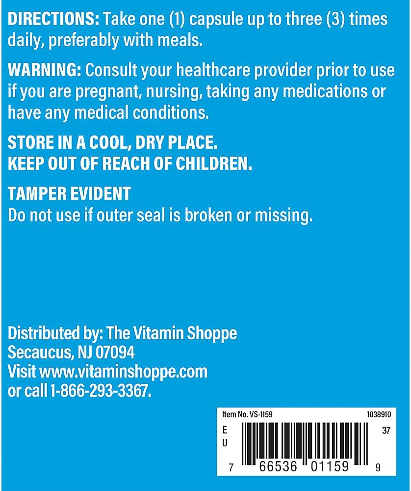 The Vitamin Shoppe Inositol 650 mg - 300 Cápsulas - Complemento Alimenticio