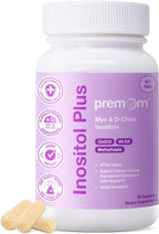 Premom Inositol Plus para Mujeres – 2000 mg Myo-Inositol y 50 mg D-Chiro Inositol (Proporción 40:1), con CoQ10, Metilfolato y Vitamina D3 – 90 Cápsulas Veganas