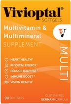 Vivioptal Multi, 90 Cápsulas Blandas (Suministro para 1 Año), Multivitamínico y Multimineral, Sin Gluten, Fórmula Alemana