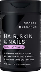 Sports Research Biotina 10.000 mcg con Aceite de Coco Orgánico - 120 Cápsulas Vegetales
