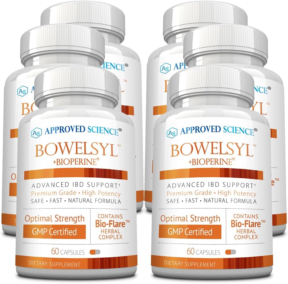 Approved Science Bowelsyl - 360 Cápsulas - Soporte para el Tracto GI, Calma el Colon, Restaura Nutrientes - Alta Absorción - Natural, No OGM