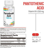 Solaray Ácido Pantoténico 250mg - Vitamina B5 - 100 Cápsulas