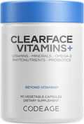 Codeage Clearface Vitaminas para la Piel | Complejo de Vitaminas y Minerales con Niacina, 90 Cápsulas