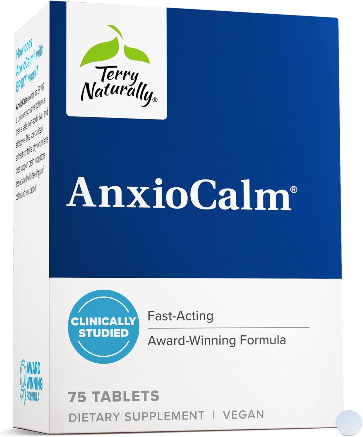 Terry Naturally AnxioCalm - Suplemento Calmante con Equinácea de Hoja Estrecha - 75 Comprimidos
