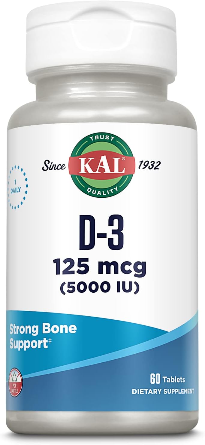 KAL Vitamina D3 5000 UI (125 mcg) - 90 Softgels - Complemento Alimenticio