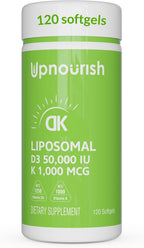 UpNourish Vitamina D3 Liposomal 5000 IU - 365 Cápsulas Blandas con Aceite de Coco Orgánico