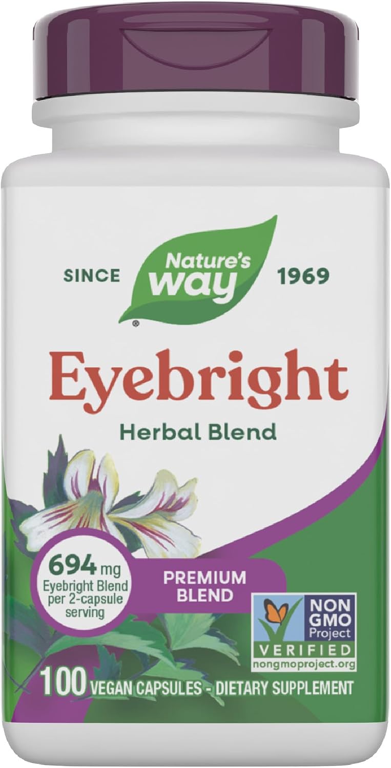 Nature's Way Eyebright Herb Premium Blend - Suplemento Herbal Vegano, 100 Cápsulas