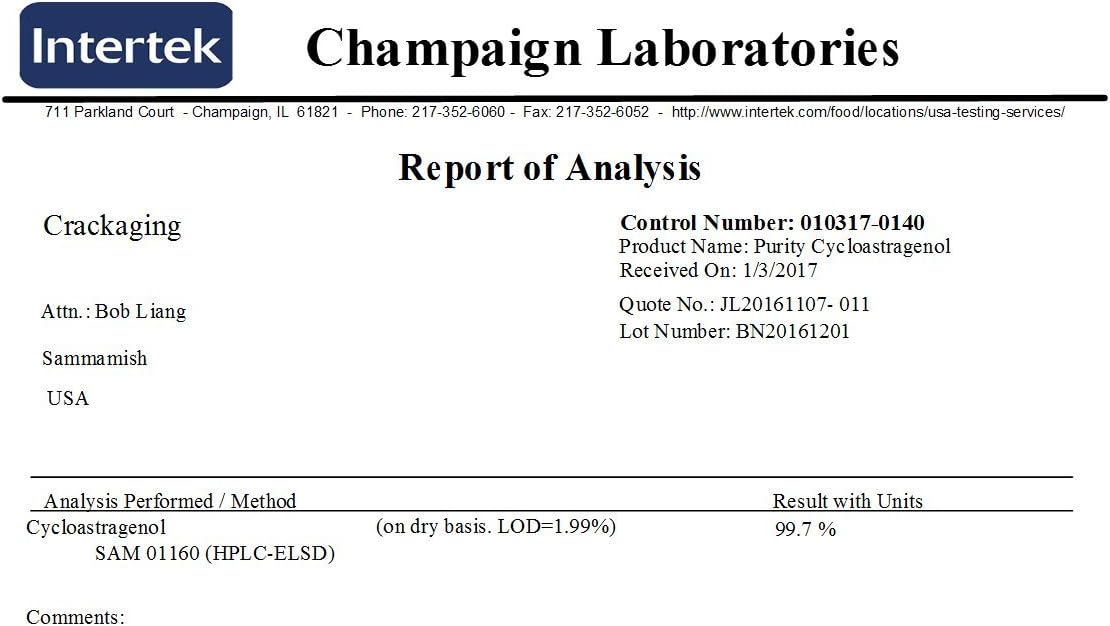 Crackaging Super-Absorption Cycloastragenol 98% | 5mg | 30 Cápsulas