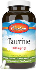 Carlson – Taurina, Aminoácido Libre, 1000 mg, 300 Cápsulas