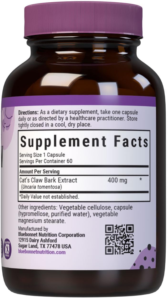 BlueBonnet Cat's Claw Bark Extract 300 mg, 60 Vegetable Capsules