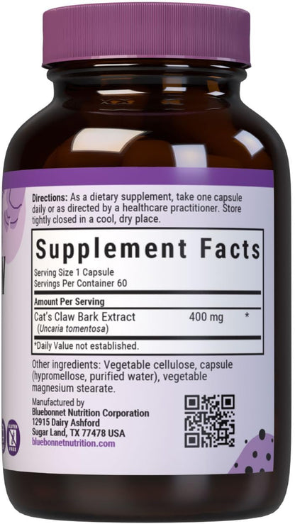 BlueBonnet Extracto de Corteza de Uña de Gato 300 mg, 60 Cápsulas Vegetales – Image 2