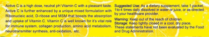 Active C - 40 Paquetes - Dosis Única - 7000mg - Polvo de Vitamina C de Alta Potencia - Apoyo Inmunológico y Protección Antioxidante - Absorción Mejorada, pH Neutro