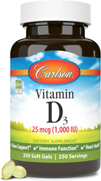 Carlson Vitamina D3 1000 UI – 100 Cápsulas Blandas