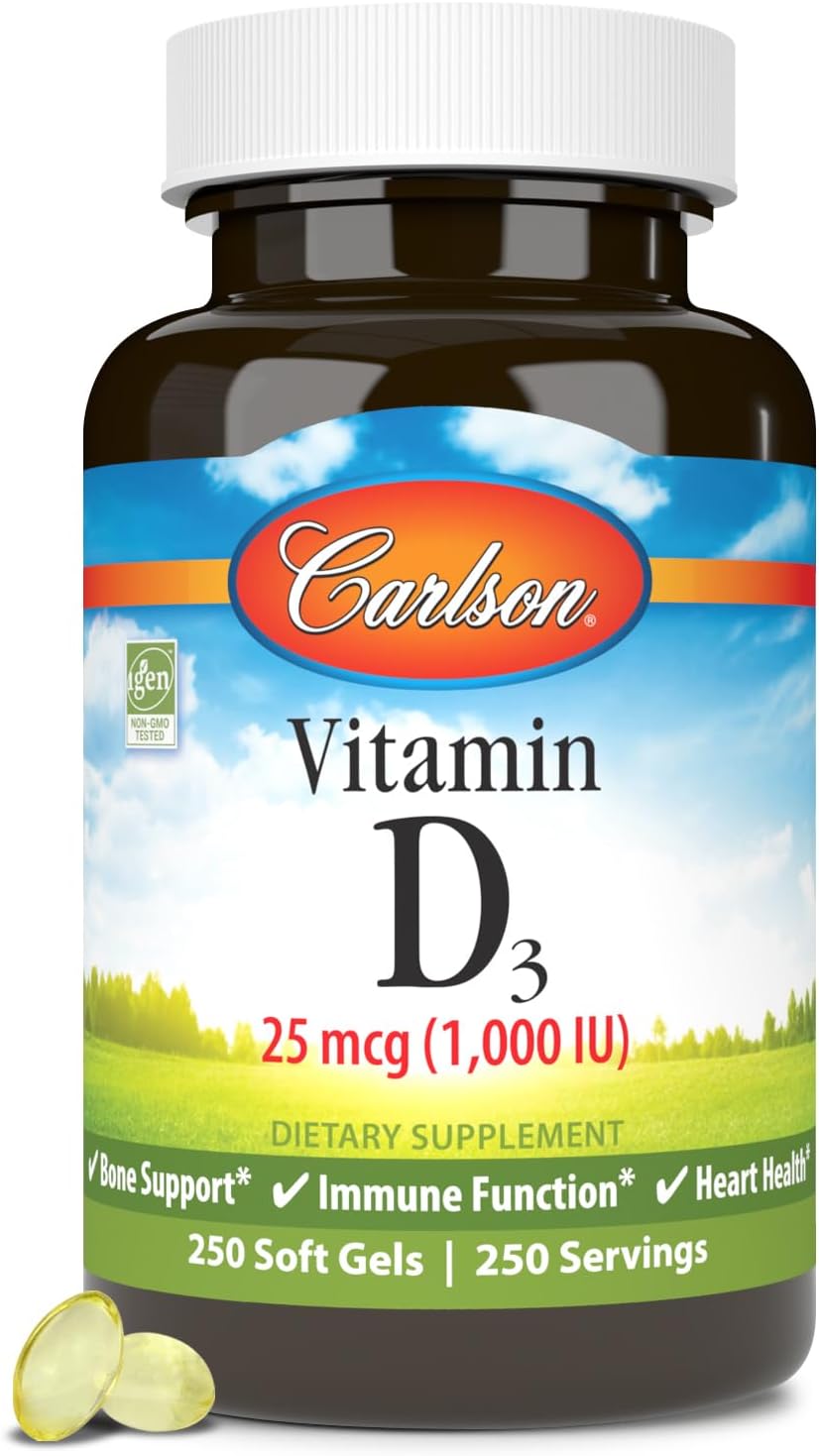 Carlson Vitamina D3 1000 UI (25 mcg) - 250 Cápsulas Blandas