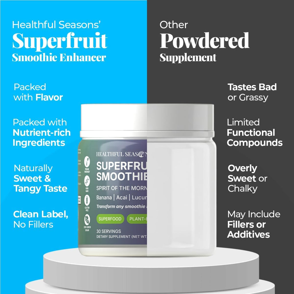 Healthful Seasons Superfood Smoothie Mix - Acai, Lucuma, Maca y Plátano - 30 Raciones