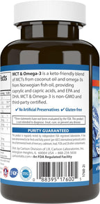 Carlson MCT & Omega-3, Coconut Oil, EPA & DHA, 60 Capsules