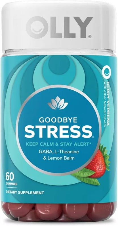 OLLY Goodbye Stress Gummy - Suplemento para el Estrés con GABA, L-Theanine y Melisa, 60 Gominolas Sabor Baya – Image 1