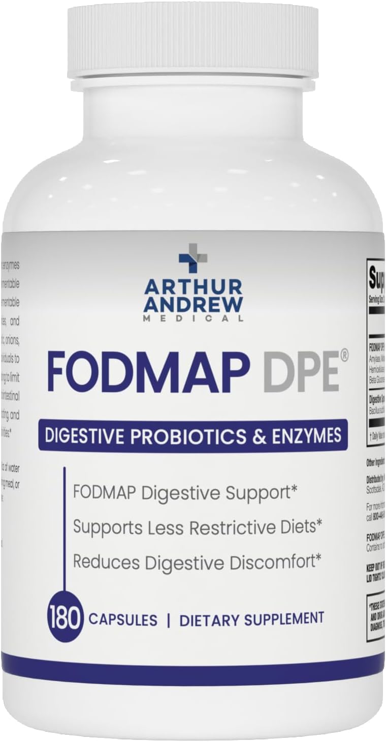 Arthur Andrew Medical FODMAP DPE – Enzimas y Probióticos Digestivos, 60 Cápsulas