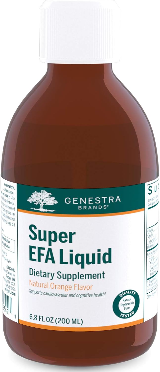 Genestra Brands Super EFA Líquido | Apoya la salud cardiovascular y el desarrollo del cerebro, los ojos y los nervios en niños | 200 ml | Sabor naranja natural
