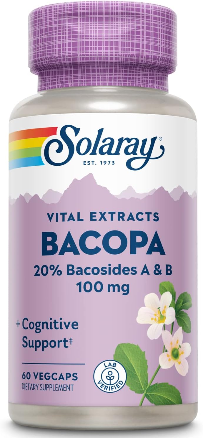 SOLARAY - Bacopa Ayurvedic Herbs, 100 mg | 60 Capsules