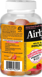 Airborne 750 mg Vitamina C Gominolas para Adultos, Sabor Frutas Variadas, Sin Gluten, 63 Gominolas (Paquete de 3)