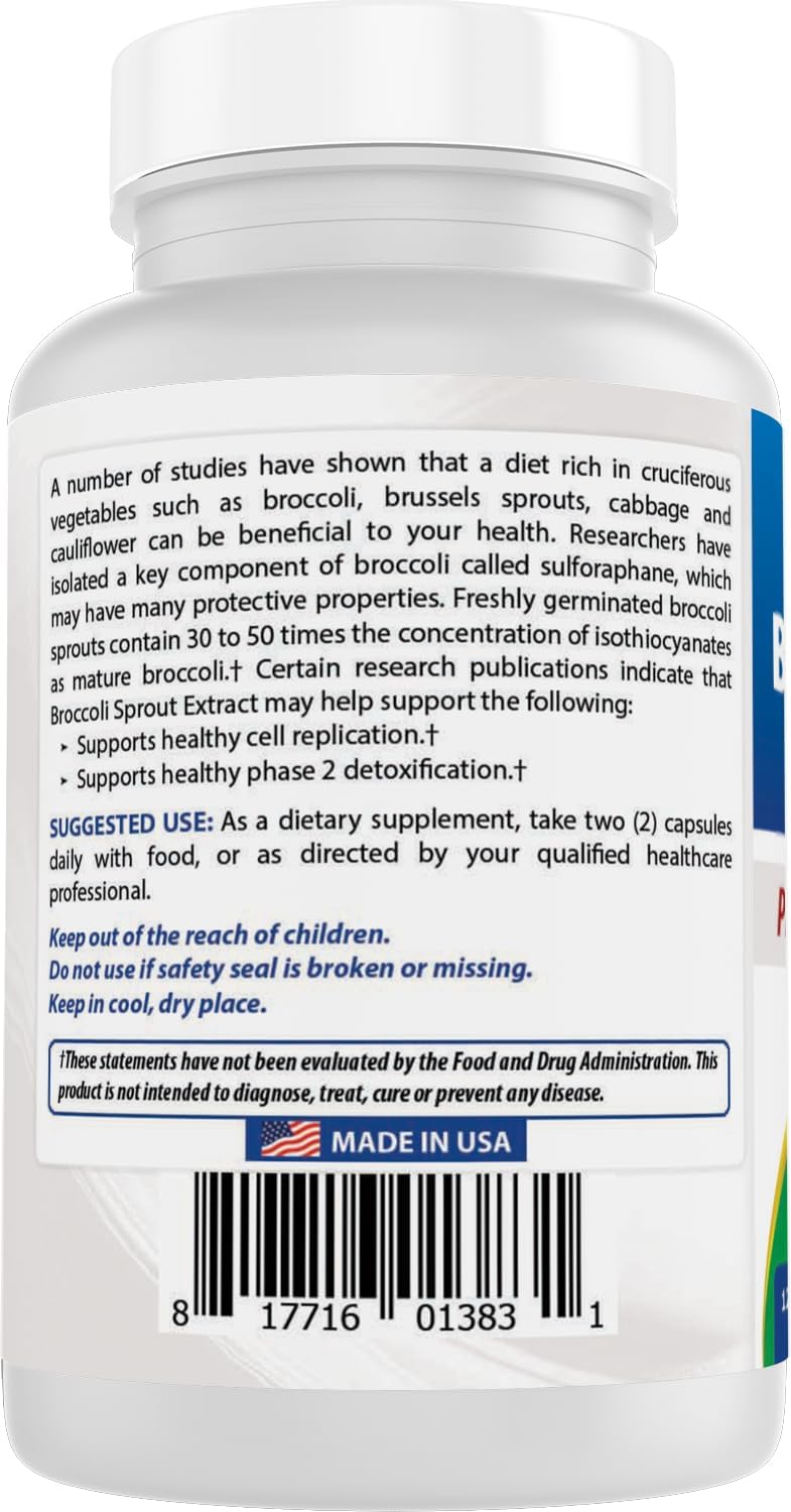 Extracto de Brotes de Brócoli Best Naturals 1000 mg por ración - 120 Cápsulas (Pack de 2)