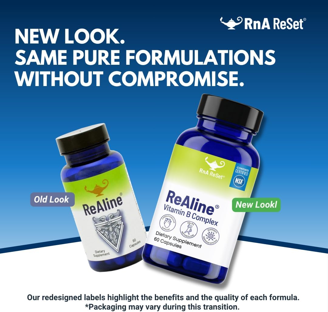 RnA ReSet ReAline – Complejo de Vitaminas B Metiladas con Taurina y Metionina, 60 Cápsulas (NSF Certified)