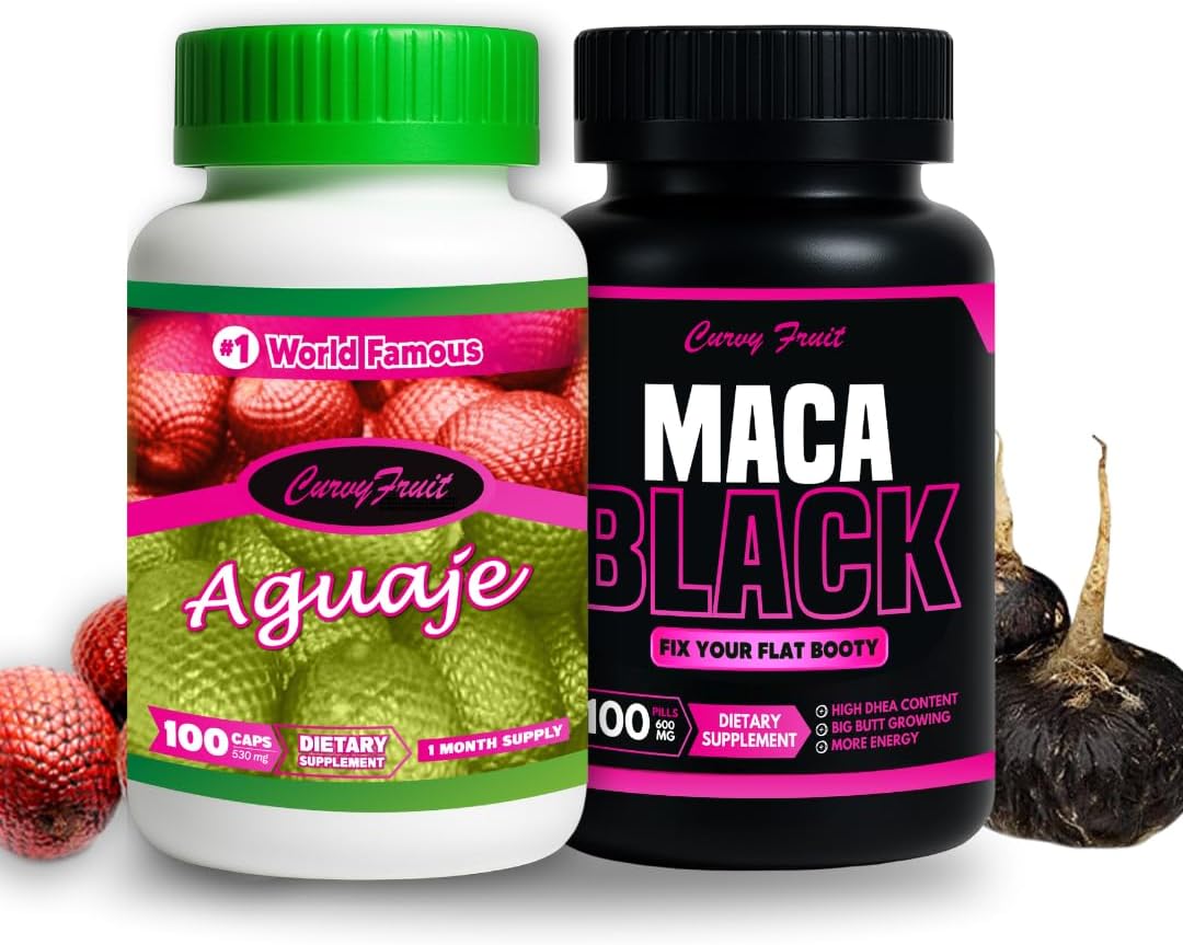 Aguaje y Maca Negra en Cápsulas para Mujer - Pack Curvy Negro - Curvy Fruit