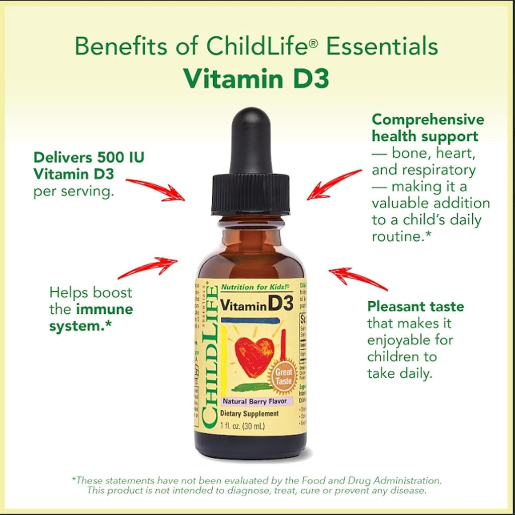 ChildLife Essentials - Vitamina D3 Sabor Arándanos 30 ml