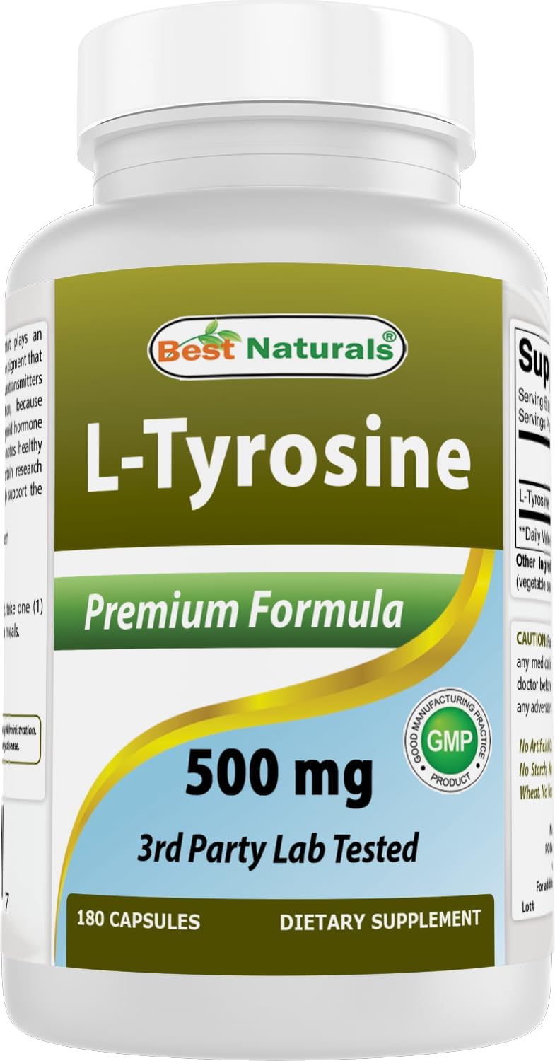 Best Naturals L-Tirosina 500 mg 90 Cápsulas