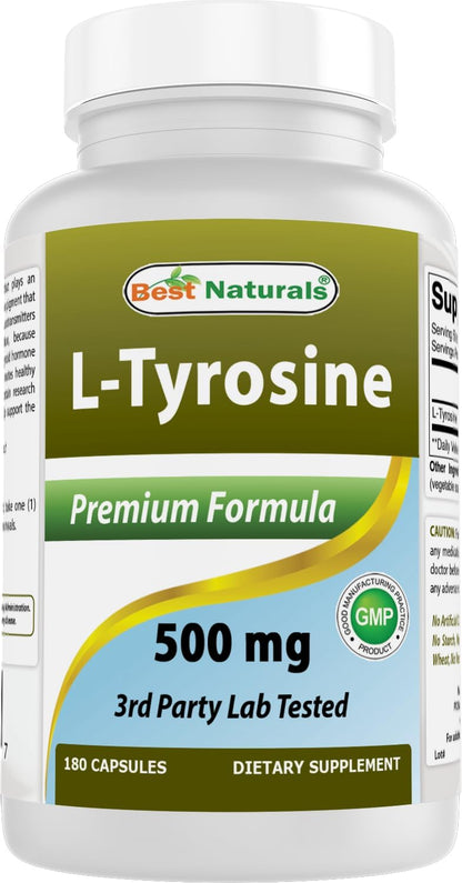 Best Naturals L-Tirosina 500 mg, 180 Cápsulas (2 Envases de 90) – Image 10