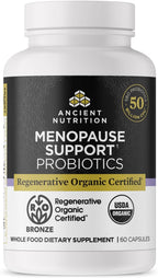 Ancient Nutrition Probióticos para Mujeres Extra Strength, Certificado Orgánico Regenerativo, 60 Cápsulas