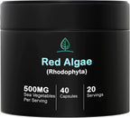 Red Marine Algae Capsules Gigartina and Dumontiacea Red Algae Supplements | Gluten Free, Vegan, Wild Harvested | Rich in Vegan Omega 3 (40 Capsules)