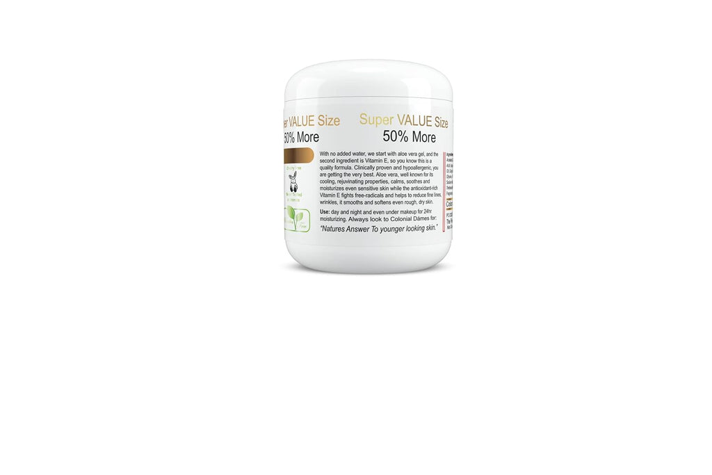 Colonial Dames Crema Hidratante de Vitamina E y Aloe Vera 70% - 15000 UI para Piel Delicada y Sensible