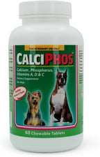 Calciphos Suplemento Dietético para Perros y Gatos, 60 Comprimidos Sabor Beicon