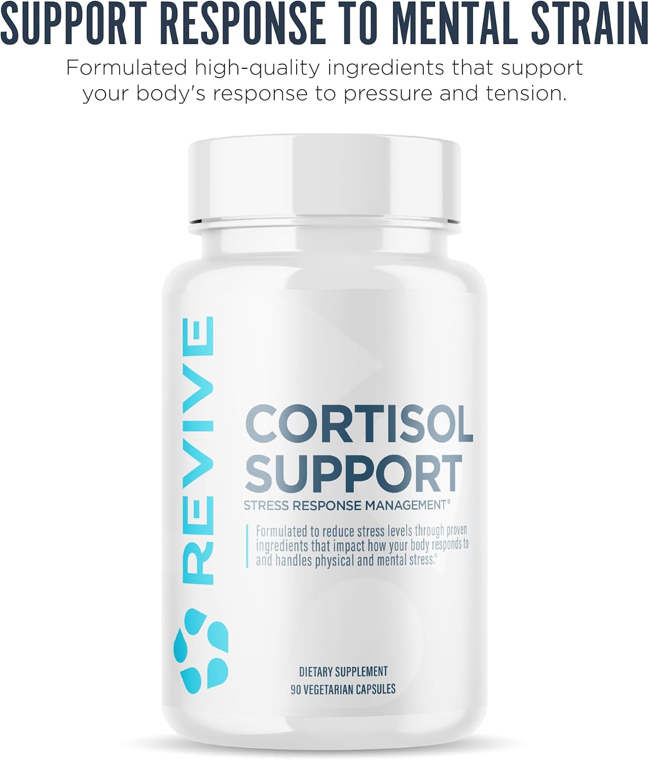 Revive MD Cortisol Manager, 90 Cápsulas Vegetarianas - Suplemento para el Control del Cortisol con Magnesio y L-Teanina