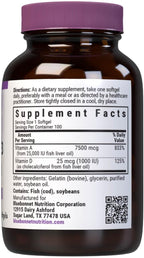 Bluebonnet Nutrition Vitamina A y D3 25.000 UI/1.000 UI – 100 Cápsulas Blandas