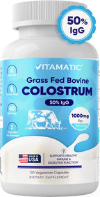 Vitamatic Calostro Bovino 1000 mg - 50% IgG - 120 Cápsulas