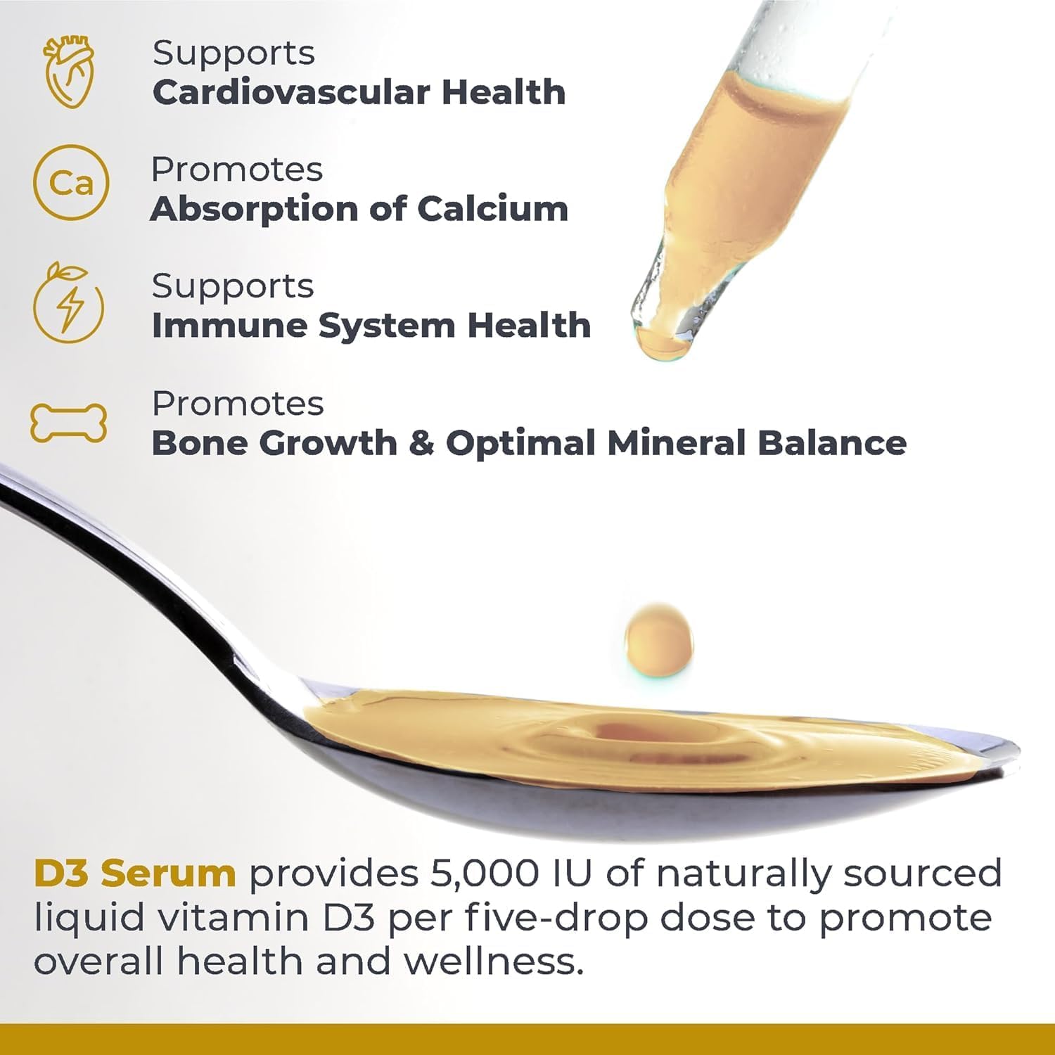 Premier Research Labs Vitamin D3 Serum - Liquid Vitamin D Drops 5000 IU, High Potency - 0.43 fl oz