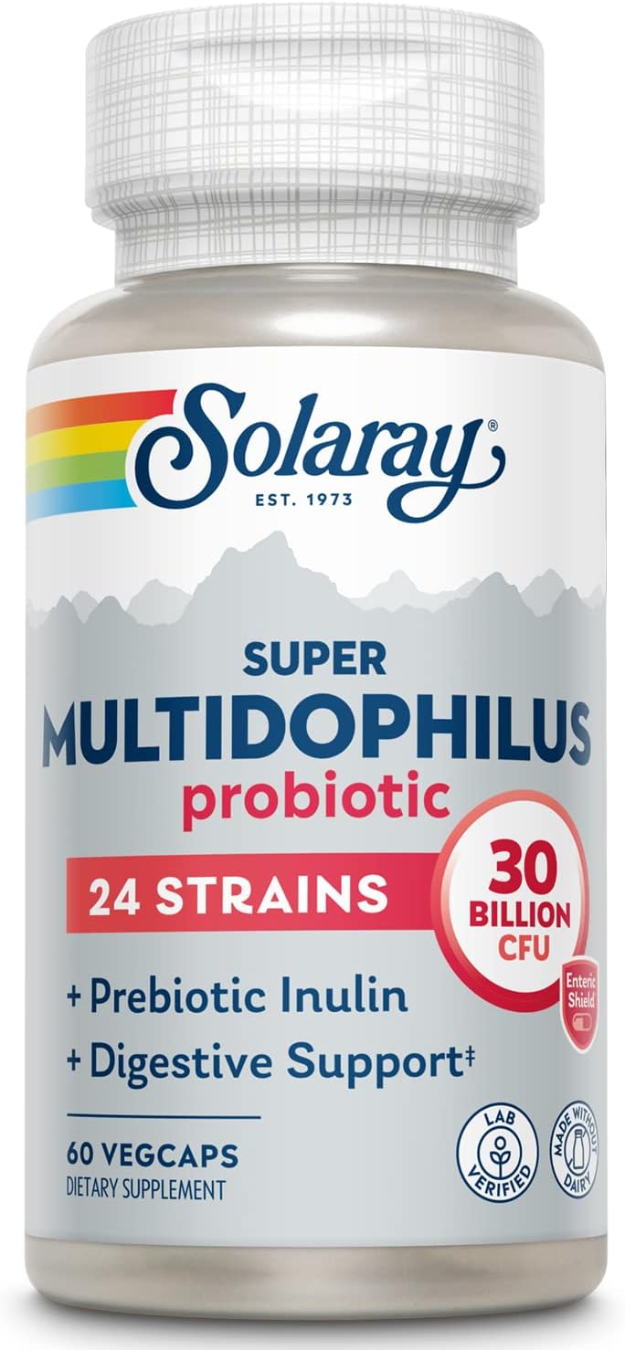 SOLARAY Multidophilus Probiotic 24 Strains 30B CFU - 60 Vegetable Capsules