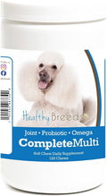 Healthy Breeds Poodle Multivitamínico Todo en Uno Masticable Suave, 120 unidades