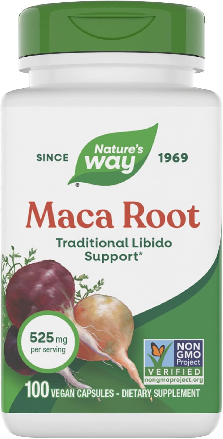 Nature's Way Maca Root - Apoyo Tradicional para la Libido*, 525 mg por Dosis, 100 Cápsulas Veganas (El Envase Puede Variar)