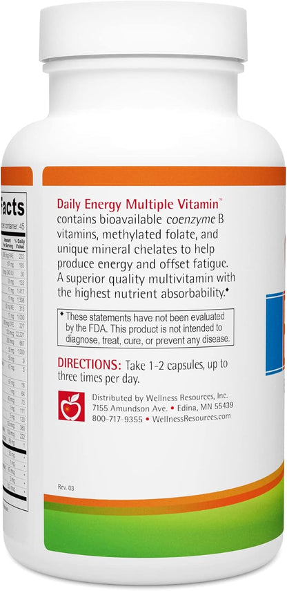 Wellness Resources Daily Energy Multiple – Complejo B metilado: B1 como benfotiamina, B2, B3 como inositol – Image 4