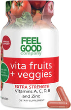 FeelGood Superfoods Cápsulas de Apoyo Inmunológico 1000 mg, 25 Frutas y Verduras Orgánicas, 60 uds.